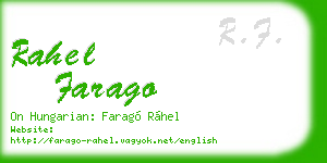 rahel farago business card
