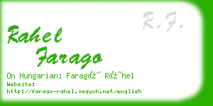 rahel farago business card